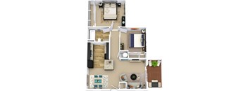 Ashbrooke Apartments 797 sq ft floor plan