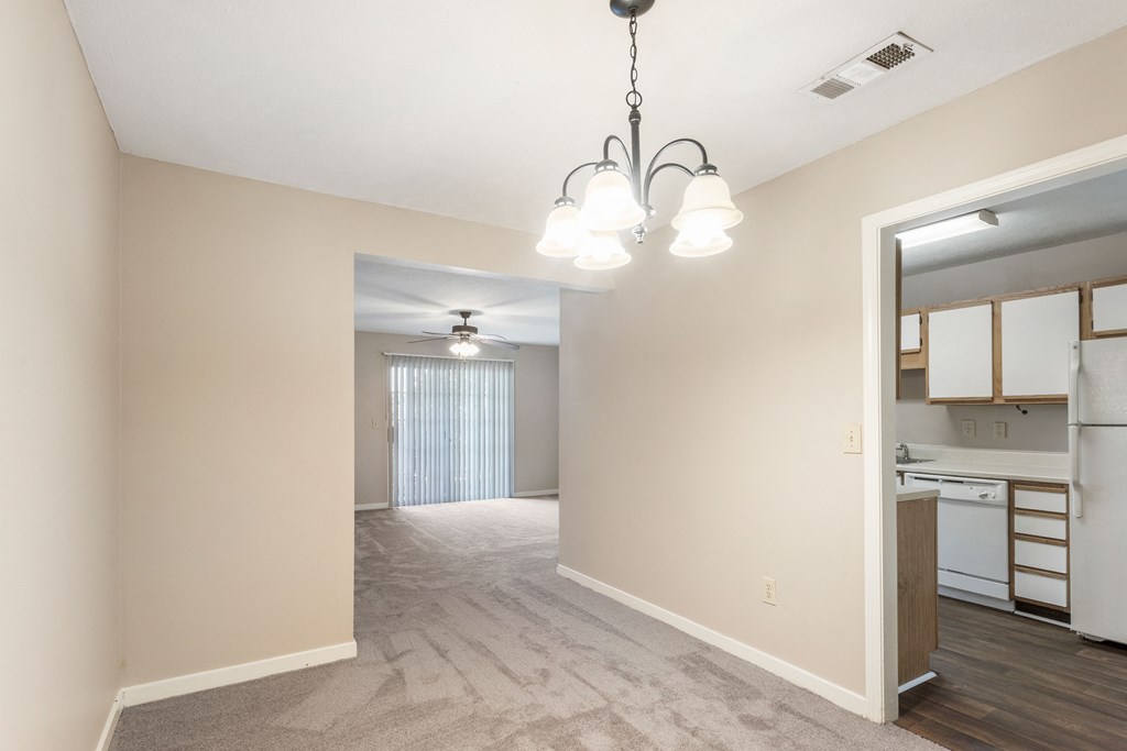 Cottonwood Apartments Greenville, MS Living Room Facing Kitchen
