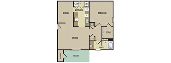 Cottonwood Apartments MS 1 Bedroom Floor Plan