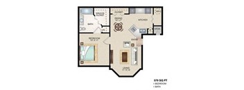 Stonegate Apartments Amarillo, Texas 1 Bedroom Floor Plan