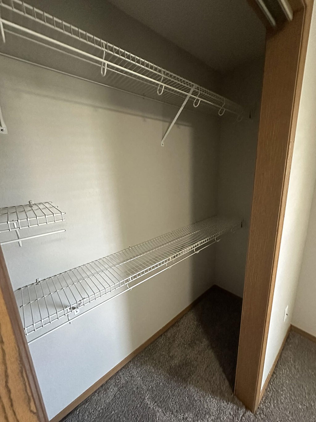 the closet in the master bedroom is empty