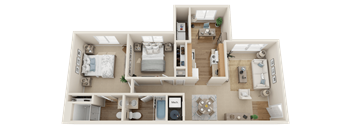 Meadows at Green Tree Apartments 2 Bed 2 Bath Floor Plan