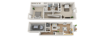 Patriot Pointe Apartments Junction City, KS 2 Bedroom Floor Plan