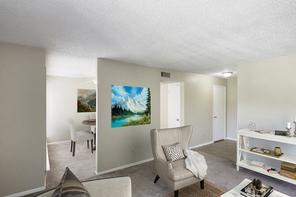 Park Meadows Apartments Kansas City MO Staged Living and Dining Room