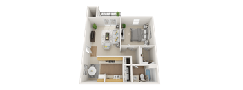The Village Apartments Conway, AR 1 Bedroom Floor Plan