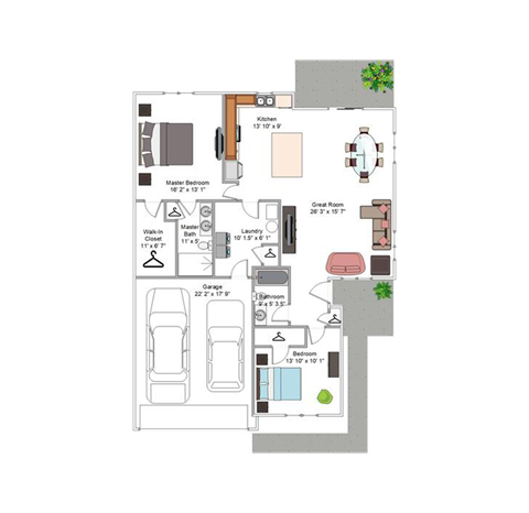 Hudson Place - Lexington Floor Plan - 2 Bed/2 Bath