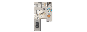 Pembrook Apartments Chestnut Two Bedroom Floor Plan