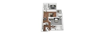 Creekside Landing Apartments Floor Plan 2 bed 2 bath 1058