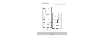 the aberdeen floor plan  2 bedroom 840 sq ft