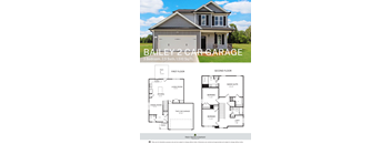 A house plan for a two-car garage with a living room, kitchen, dining room, and two bedrooms.