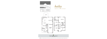 A floor plan for a 3 bedroom, 2.5 bath home by Fred Smith Company.