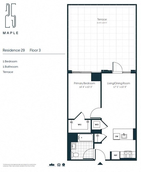 1 Bedroom 1 Bath with Terrace