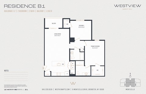 2 Bedroom 2 Bath with Balcony