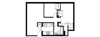2 Bed 2 Bath Floor Plan at Wilder Square, Saint Paul, MN, 55104