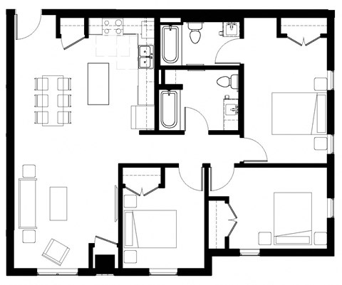 3B2 Floor Plan at Elk Ridge Lodge, Elk River, MN, 55330