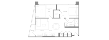 1BR Den A Floor Plan