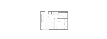 1 BR Q Floor Plan