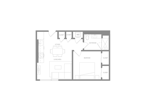 1 BR Q Floor Plan