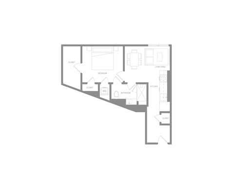 1 BR R Floor Plan