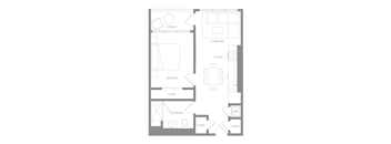 1 Bedroom U Floor Plan