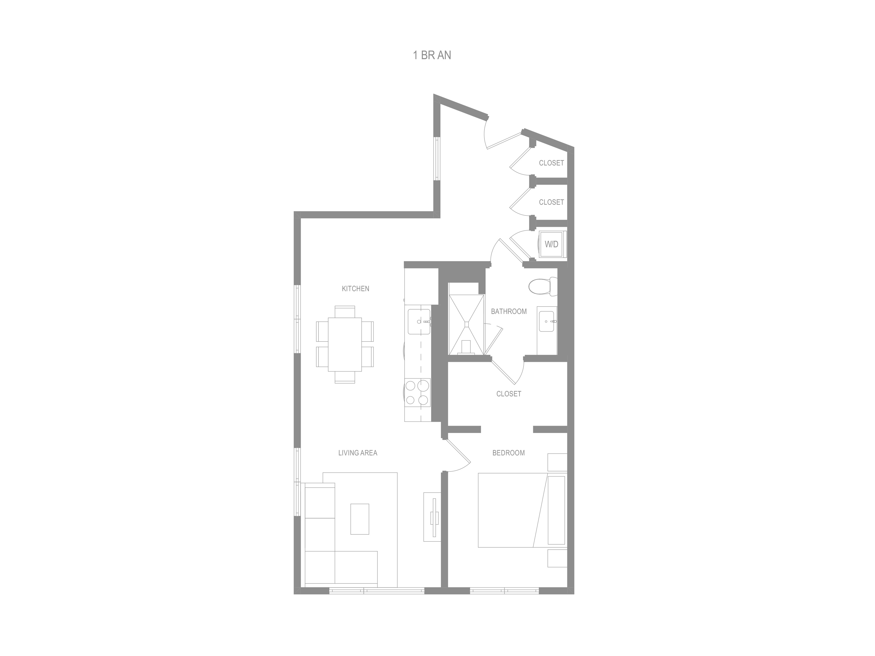 Alta 1 Bedroom AN Floor Plan
