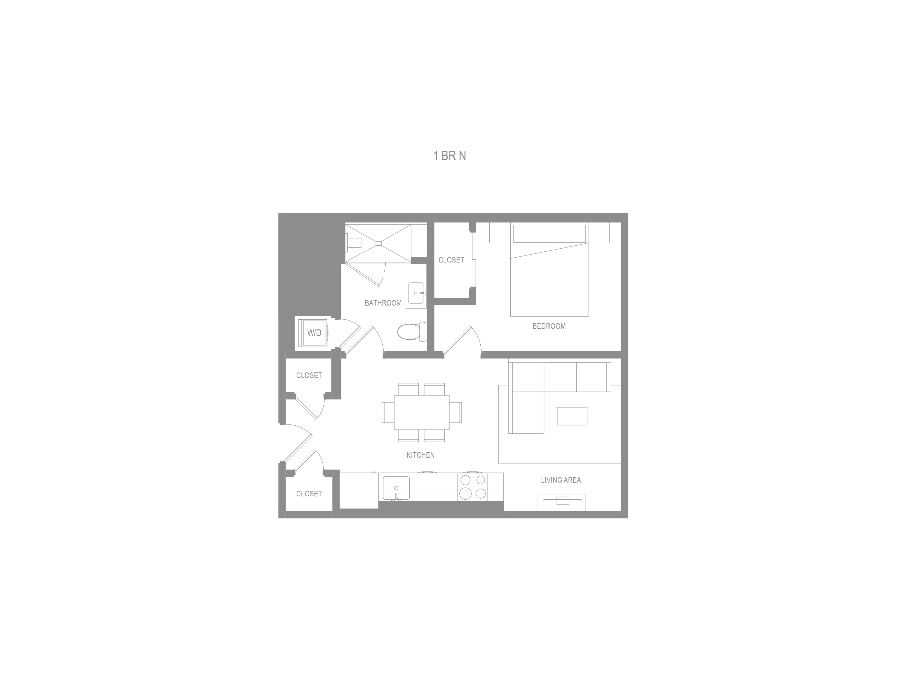 Alta 1 Bedroom N Floor Plan