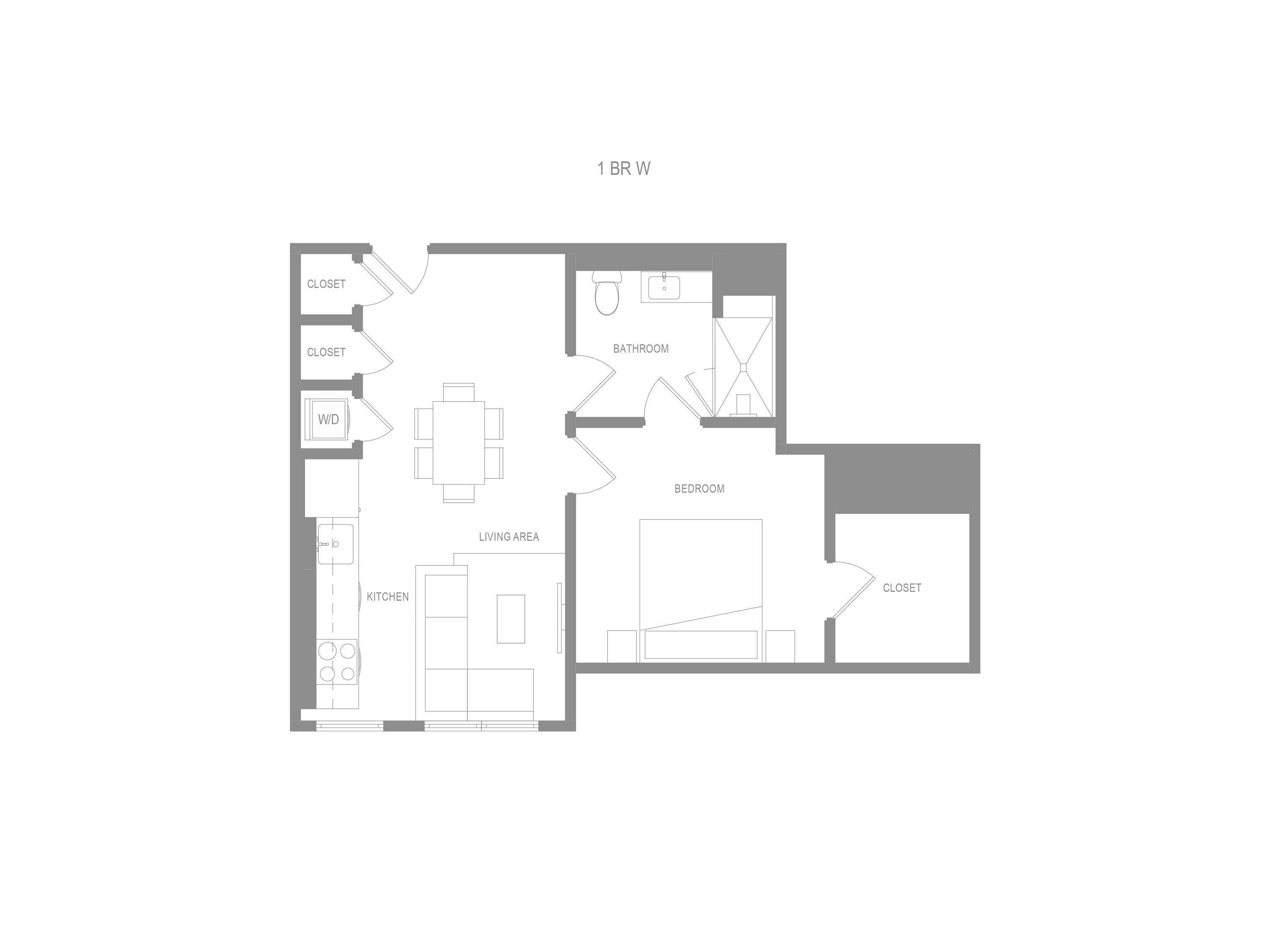 Alta 1 Bedroom W Floor Plan