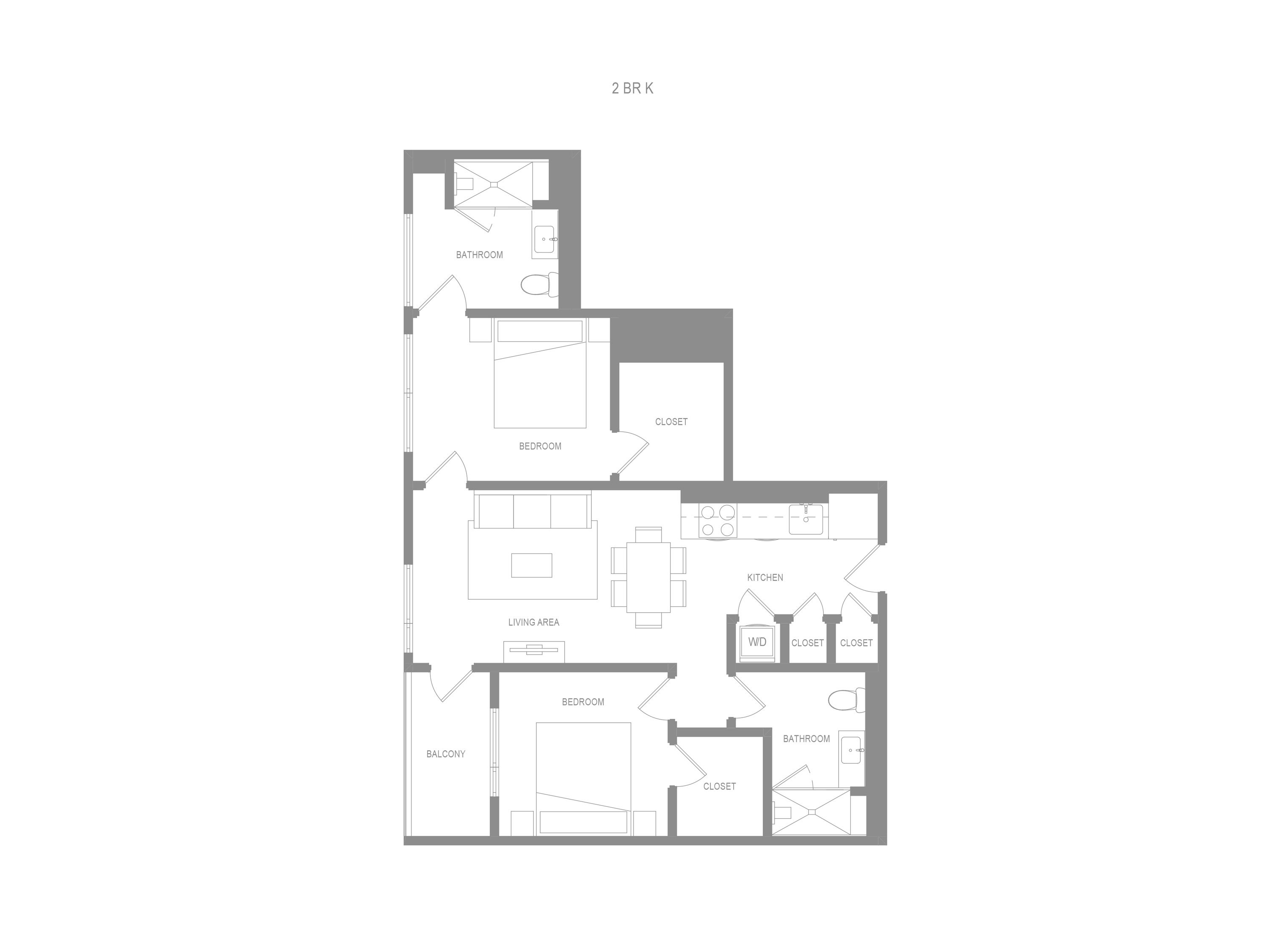 Alta 2 Bedroom K Floor Plan