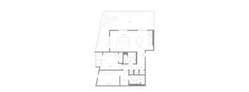 2 BR T Floor Plan