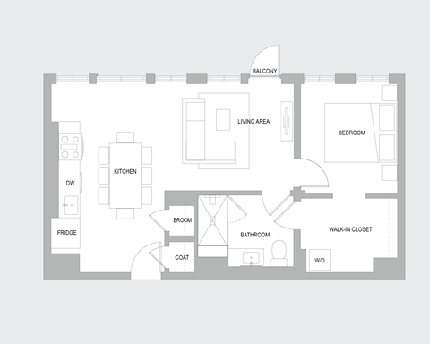 1BR AC Floorplan
