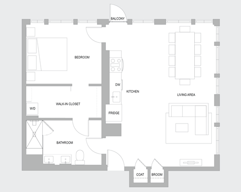 1BR AE Floorplan