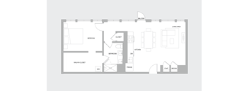 1BR AF Floorplan