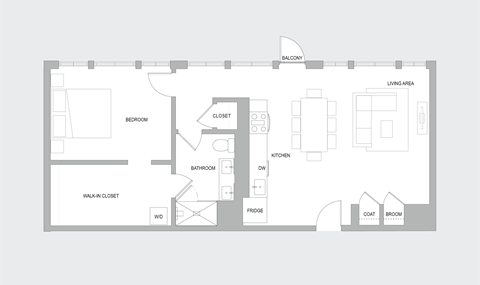 1BR AF Floorplan