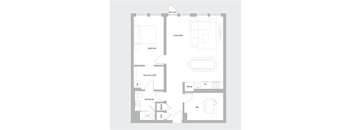 1BR AK Floorplan