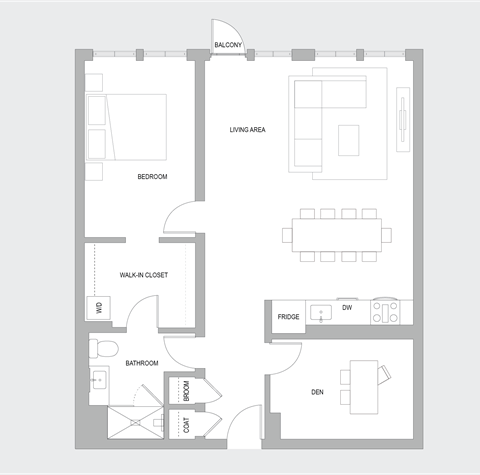 1BR AK Floorplan