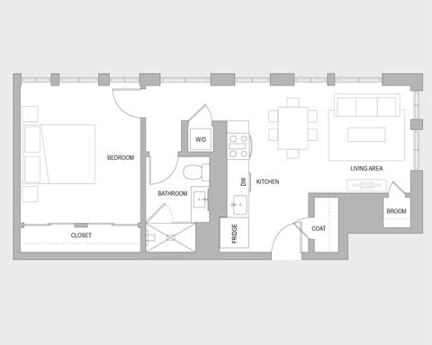 1BR AP Floorplan