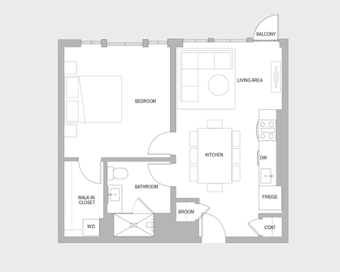 1BR C Floorplan