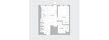 1BR E Floorplan