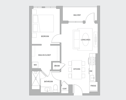 1BR F Floorplan
