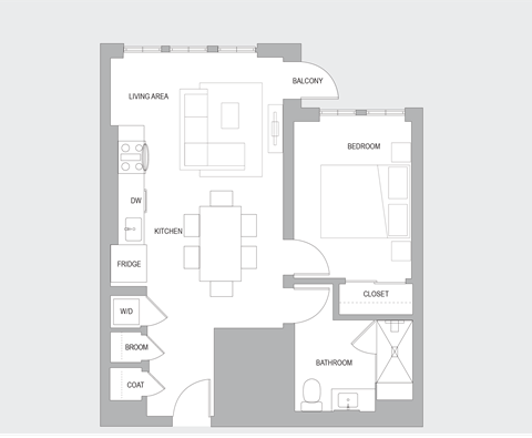 1BR N Floorplan