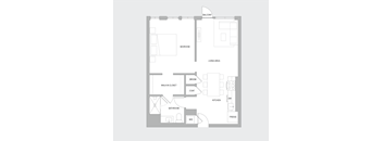 1BR Q Floorplan