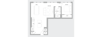 1BR Y Floorplan
