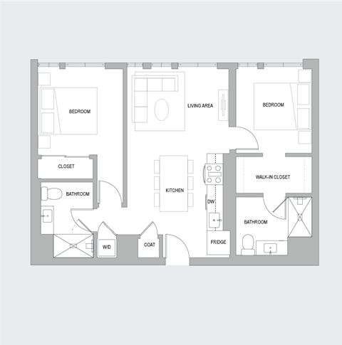 2BR A Floorplan