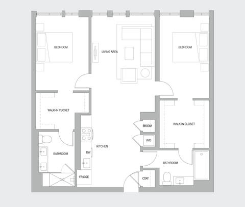 2BR AA Floorplan