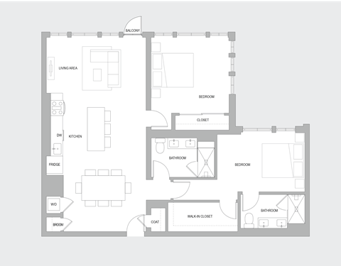 2BR AE Floorplan