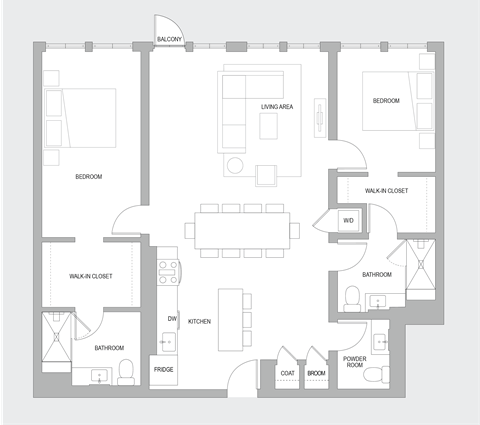2BR AF Floorplan