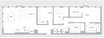 2BR AS Floorplan