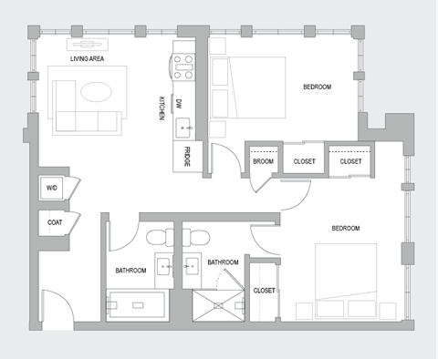 2BR C Floorplan