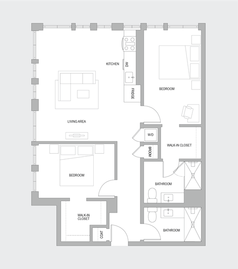 2BR P Floorplan