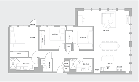 3 BR B Floorplan